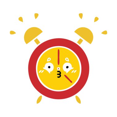 düz renk retro karikatür çalar saat