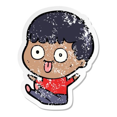 dik bir çizgi film adamın sıkıntılı etiket