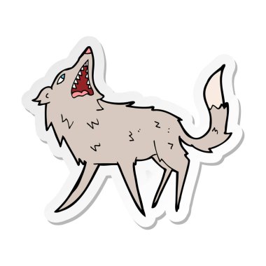 etiket bir karikatür dayama kurt