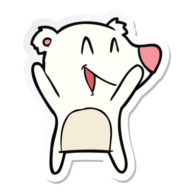 etiket gülünecek bir kutup ayısı karikatür