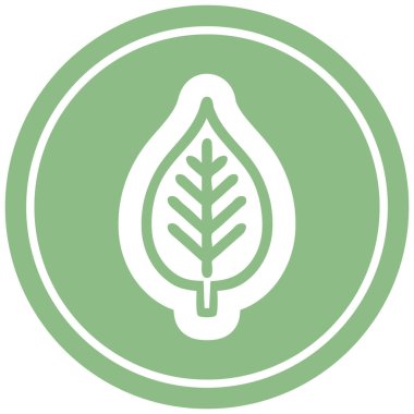 doğal yaprak dairesel simgesi