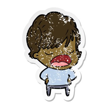 sıkıntılı etiket konuşuyor karikatür kadın