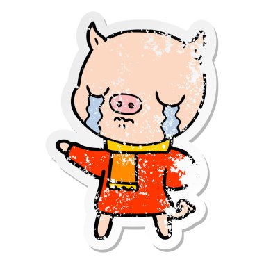 eşarp domuz ağlıyor bir karikatür sıkıntılı etiket