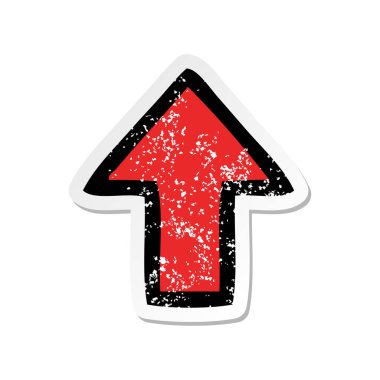 bir sevimli çizgi işaret eden ok sıkıntılı etiket