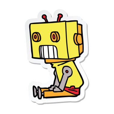bir çizgi film robot Sticker