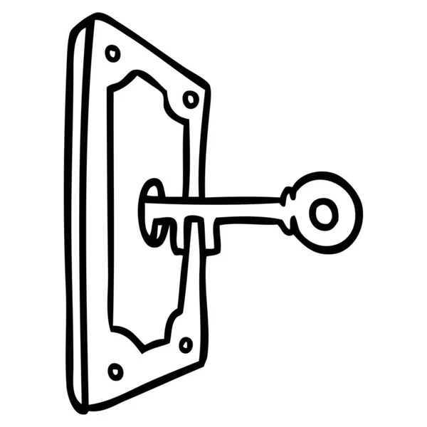 Dibujo Línea Dibujado Mano Garabato Una Manija Puerta — Archivo Imágenes Vectoriales