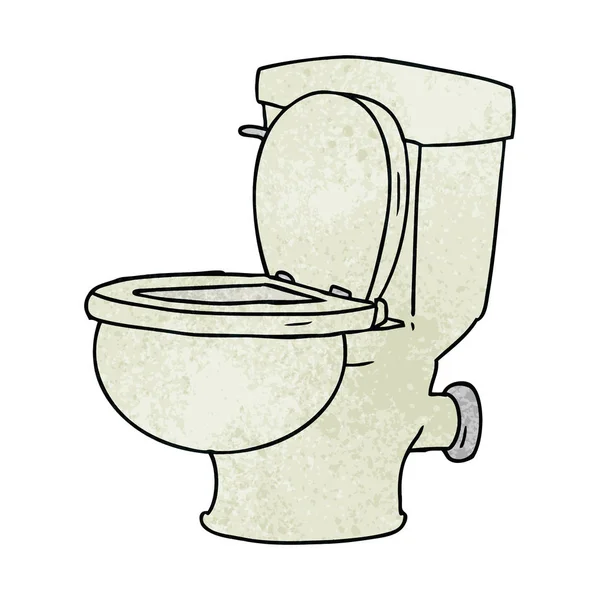 Hand Getrokken Getextureerde Cartoon Doodle Van Een Badkamer Toilet — Stockvector