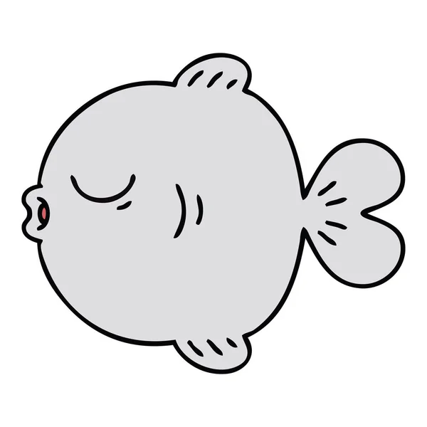 手描き風変わりな漫画の魚 — ストックベクタ