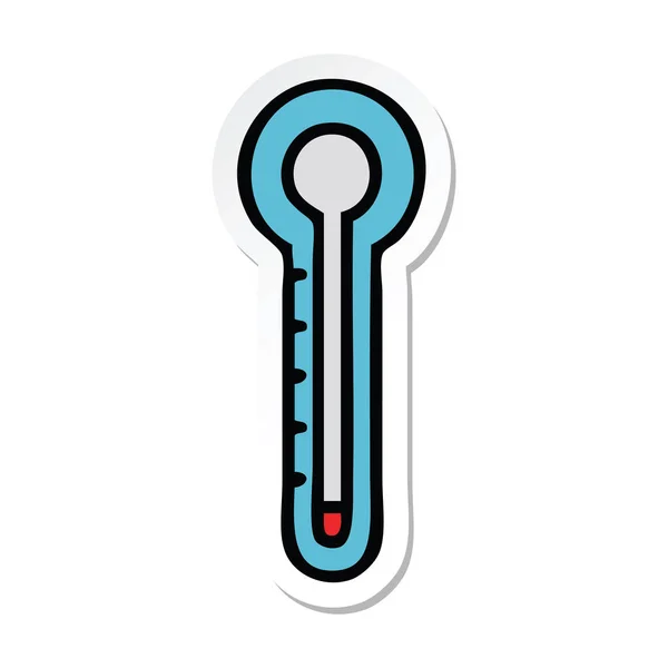 Sticker Cute Cartoon Glass Thermometer — Stock Vector