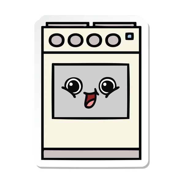 Sticker van een leuke cartoon keuken oven — Stockvector