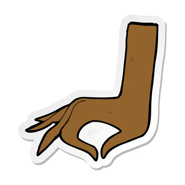 Sticker van een cartoon hand symbool — Stockvector