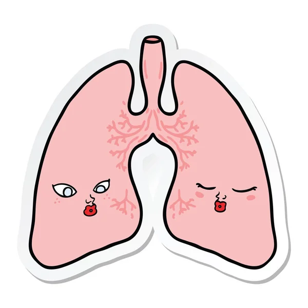 卡通肺贴纸 — 图库矢量图片