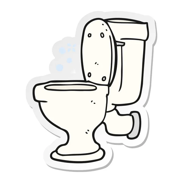 Sticker of a cartoon toilet — Stock Vector