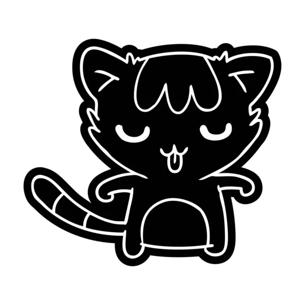 Icono de dibujos animados de un kawaii lindo mapache — Vector de stock