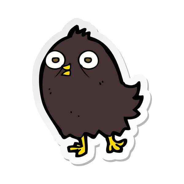 Sticker Van Een Grappige Cartoon Vogel — Stockvector