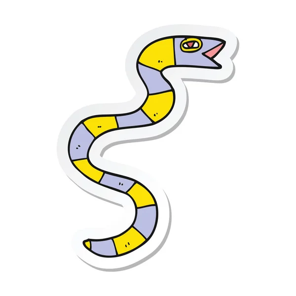 Sticker of a cartoon snake — Stock Vector