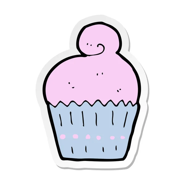 Klistermärke Tecknad Cupcake — Stock vektor