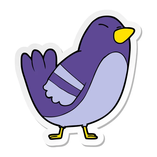 Distressed Sticker Cartoon Bird — Stock Vector