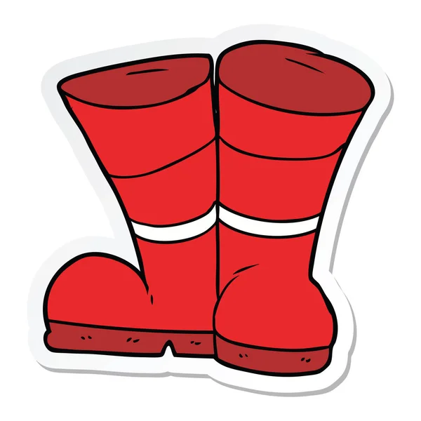 Sticker of a wellington boots cartoon — Stock Vector