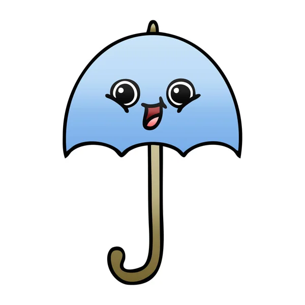 Градиентный затенённый мультяшный зонтик — стоковый вектор