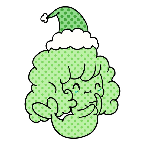 Ručně Tažené Vánoční Kreslené Kawaii Ghost — Stockový vektor