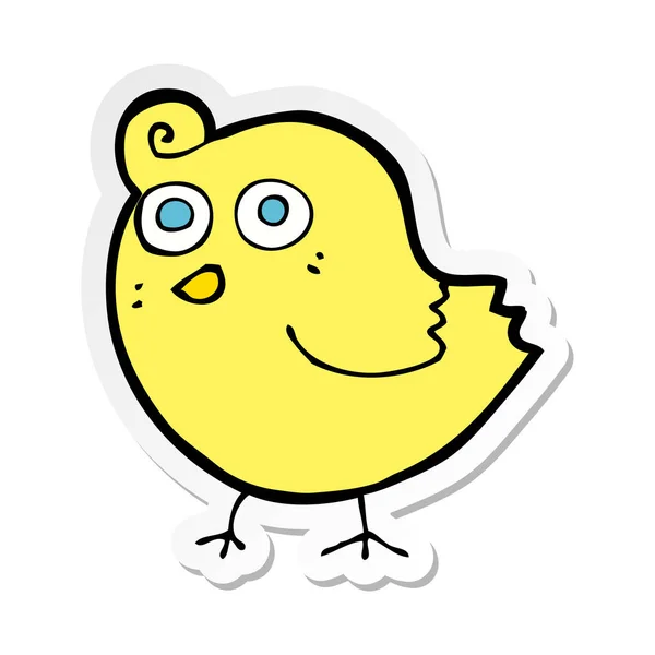 Sticker van een grappige cartoon vogel — Stockvector