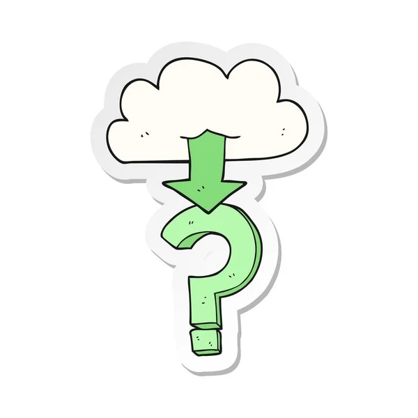 Aufkleber eines Cartoon-Downloads aus der Cloud — Stockvektor