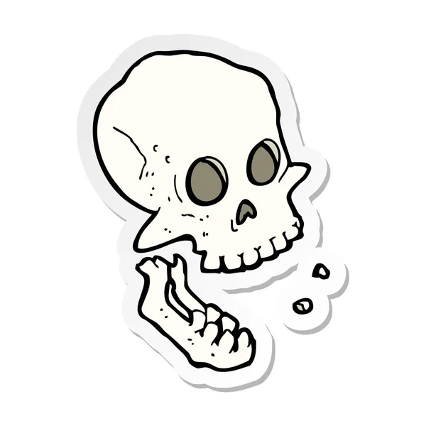 Etiqueta Desenho Animado Rindo Crânio —  Vetores de Stock