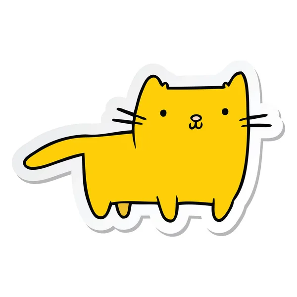 Sticker van een cartoon kat — Stockvector