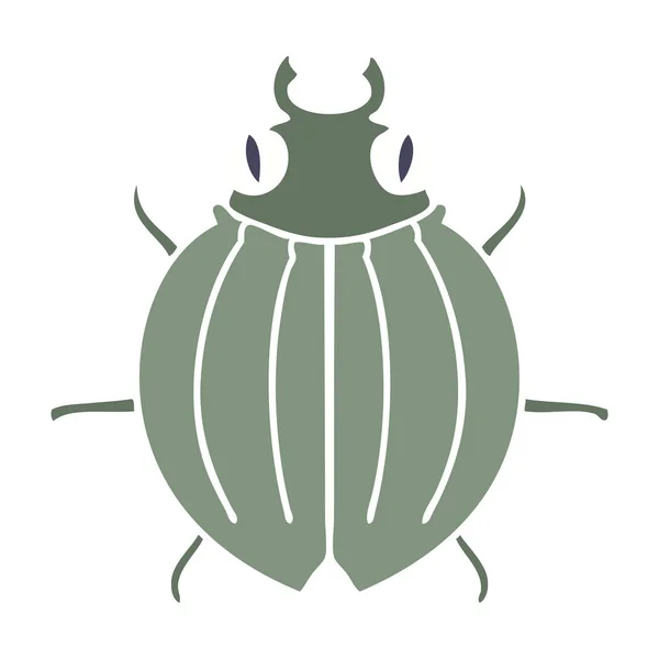 Причудливый нарисованный вручную мультяшный жук — стоковый вектор