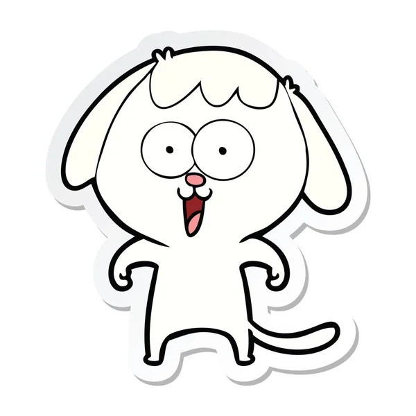 Pegatina Lindo Perro Dibujos Animados — Vector de stock