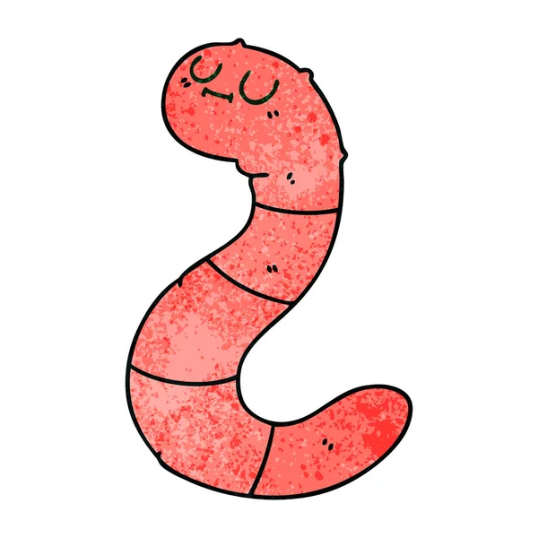 Quirky hand drawn cartoon worm — Stock Vector