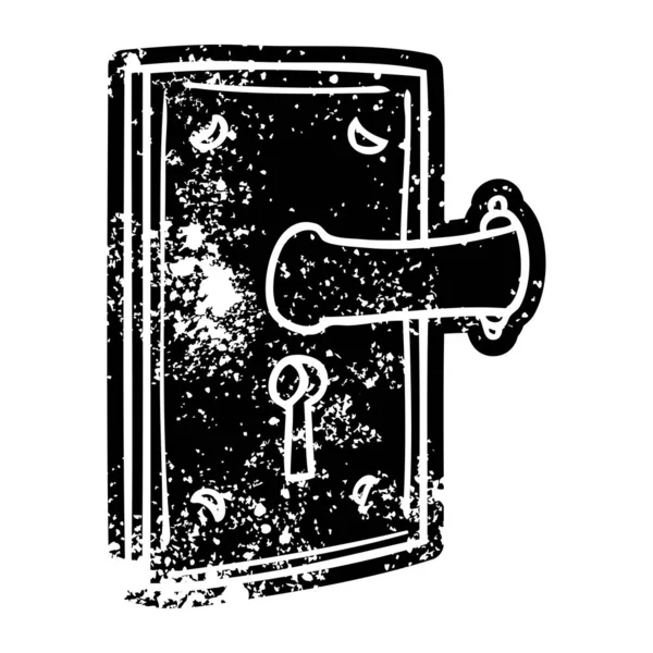 Desenho de ícone de grunge de uma maçaneta de porta — Vetor de Stock