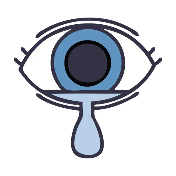 Cute Cartoon Crying Eye — Stock Vector