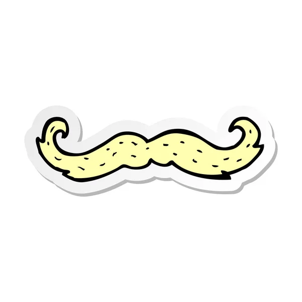 Pegatina de un símbolo de bigote de dibujos animados — Vector de stock
