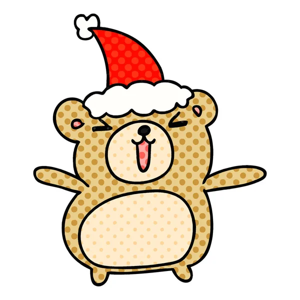 Cartone animato di Natale di orso kawaii — Vettoriale Stock