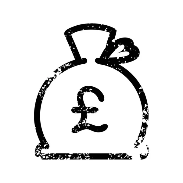 Dinero saco angustiado icono — Archivo Imágenes Vectoriales