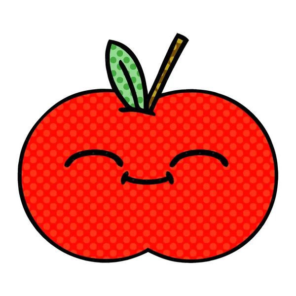 Βιβλίο κόμικ στυλ καρτούν κόκκινο μήλο — Διανυσματικό Αρχείο