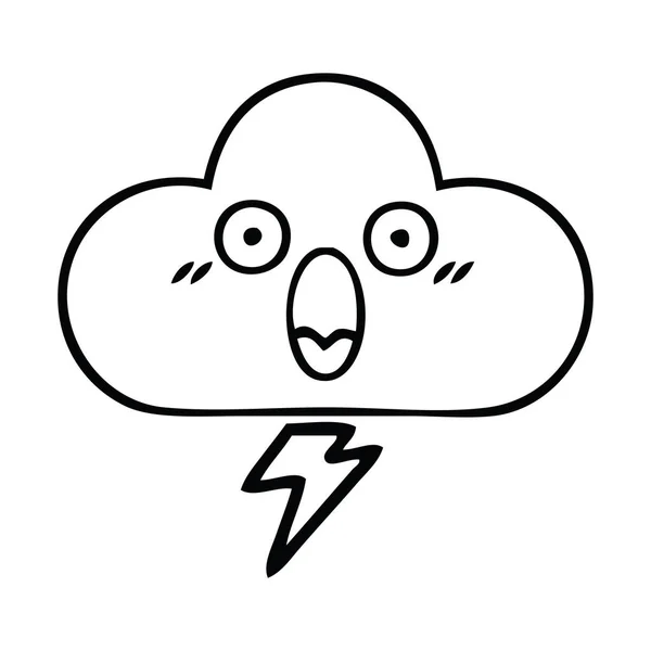 线画卡通的雷云 — 图库矢量图片
