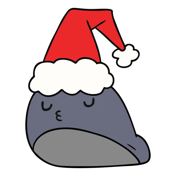 귀여운 민 달팽이의 크리스마스 만화 — 스톡 벡터