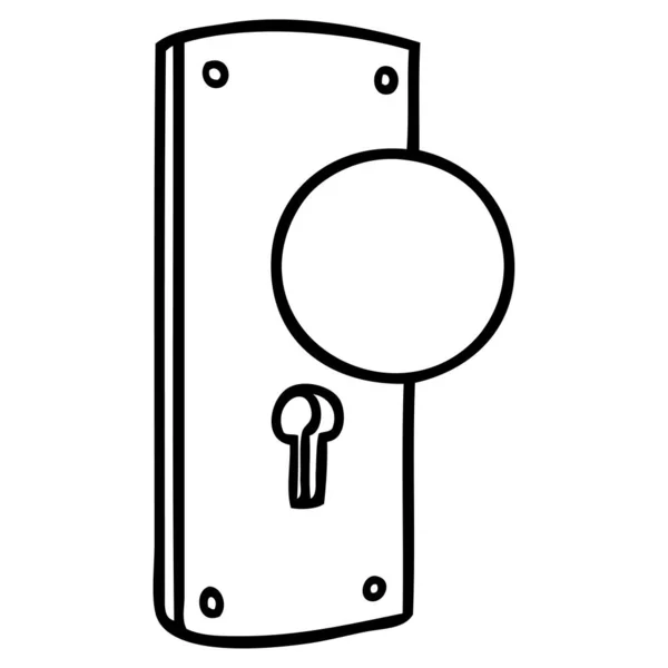 Rysowanie linii doodle klamki drzwi — Wektor stockowy