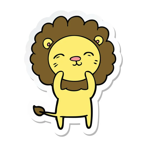 Pegatina de un león de dibujos animados — Vector de stock