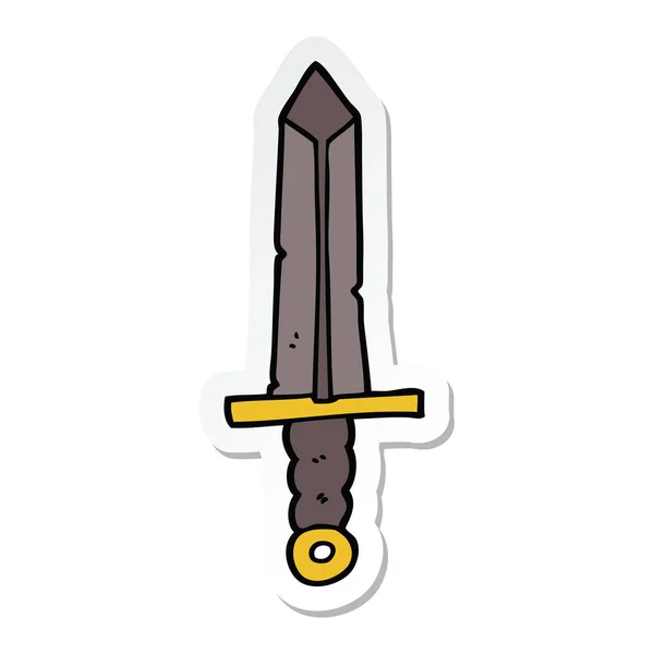 Aufkleber Eines Cartoon Schwertes — Stockvektor