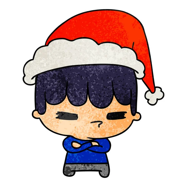 圣诞节纹理卡通片的可爱男孩 — 图库矢量图片