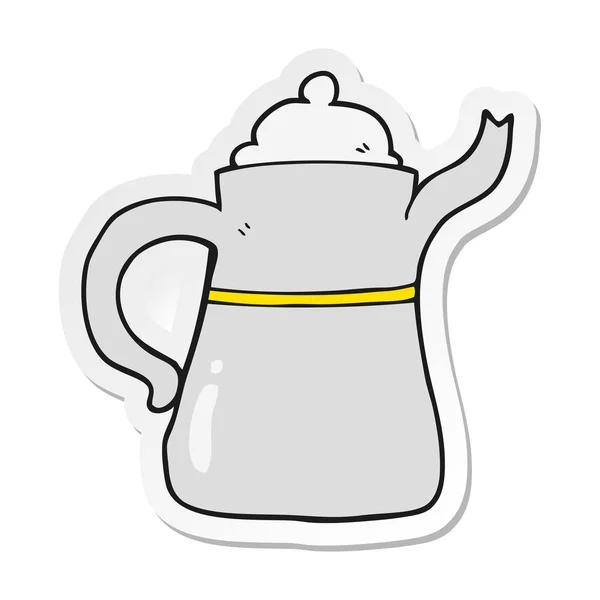 Sticker van een cartoon koffie pot — Stockvector