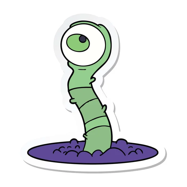 卡通外星沼泽怪兽贴纸 — 图库矢量图片