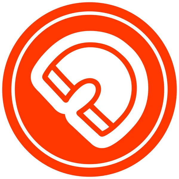 Traditional magnet circular icon — Stock Vector