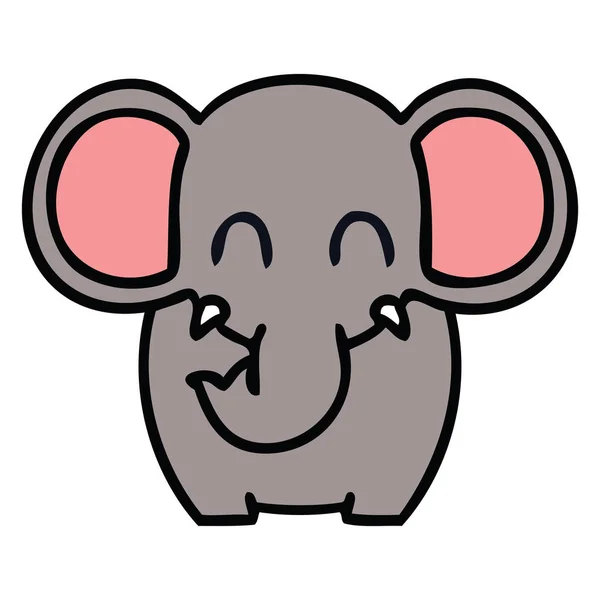 Skurrile handgezeichnete Cartoon-Elefant — Stockvektor