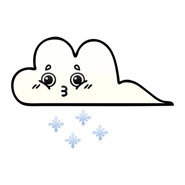 Градієнтний Затінений Мультфільм Про Снігову Хмару — стоковий вектор