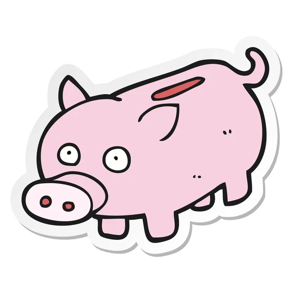 Sticker Cartoon Piggy Bank — Stock Vector